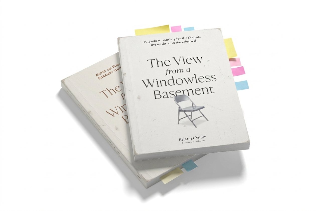 The View from a Windowless Basement and its companion journal, stacked, by Brian D Miller.