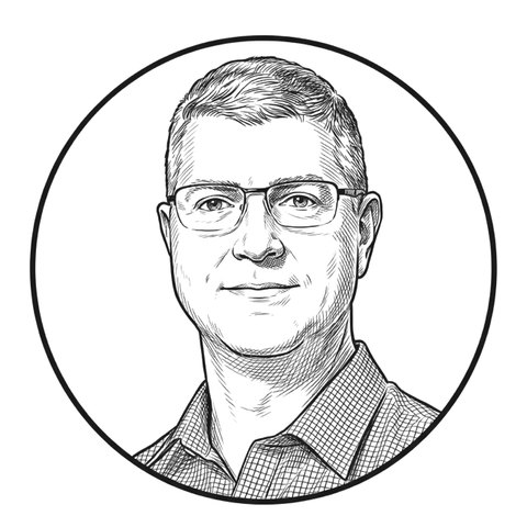 Portrait illustration of Brian Miller.